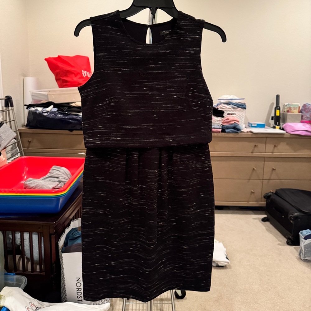 Ann Taylor Speckled Black Dress